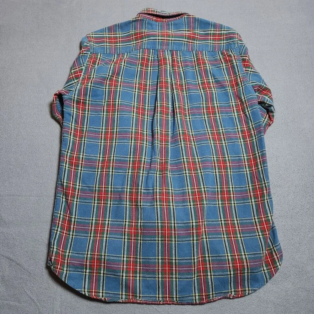 L.L. Bean Flannel Shirt Men S Plaid Long Sleeve Button Front